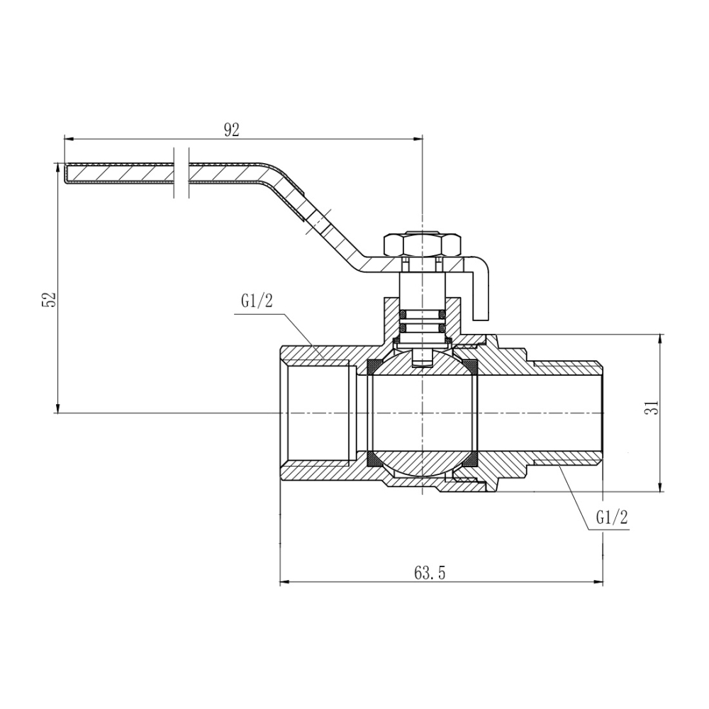 Кран кульовий SD Forte 1/2