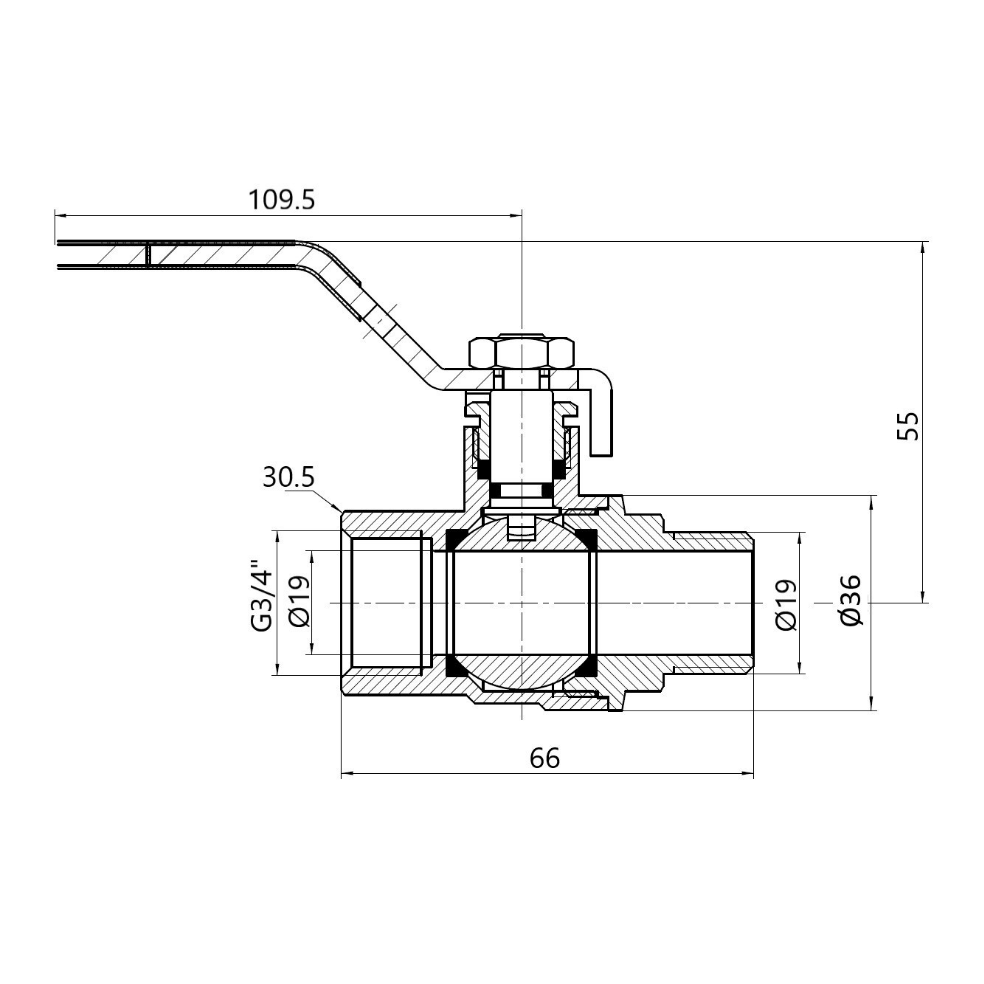 Кран кульовий SD Forte 3/4