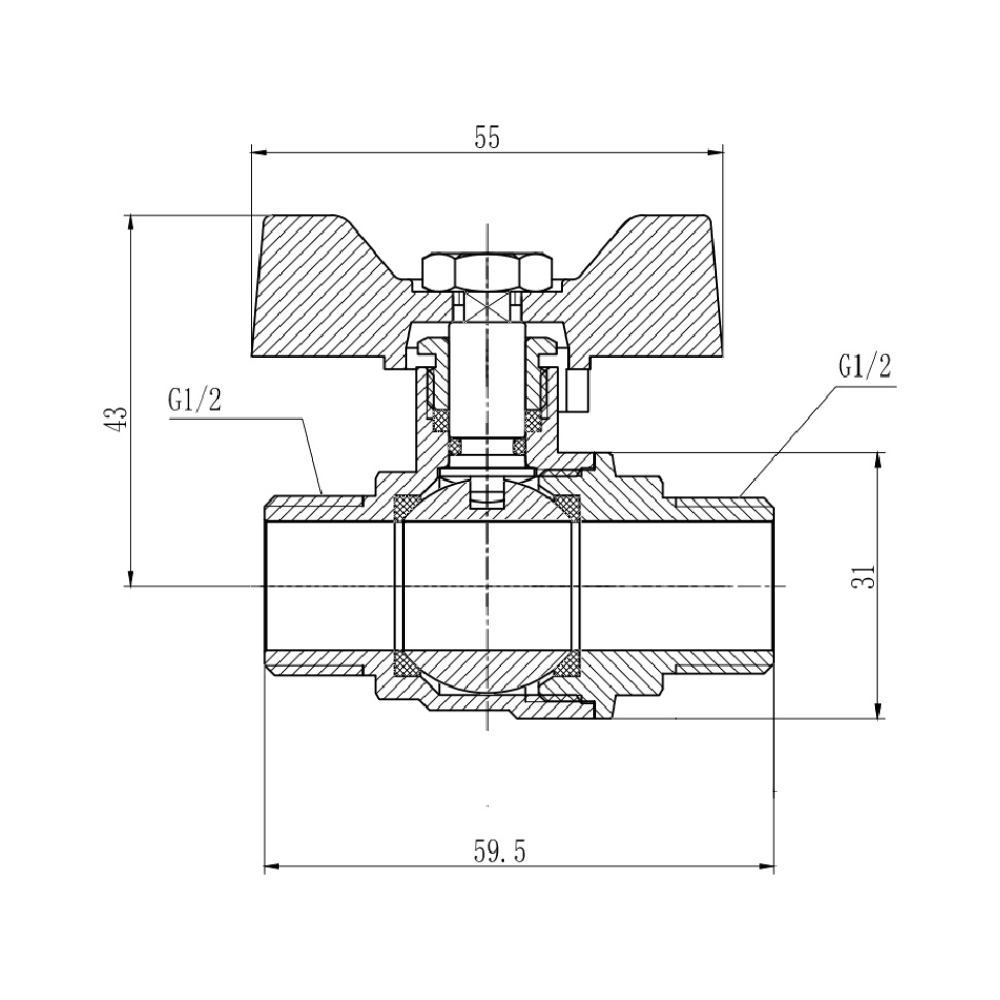 Кран кульовий SD Forte 1/2