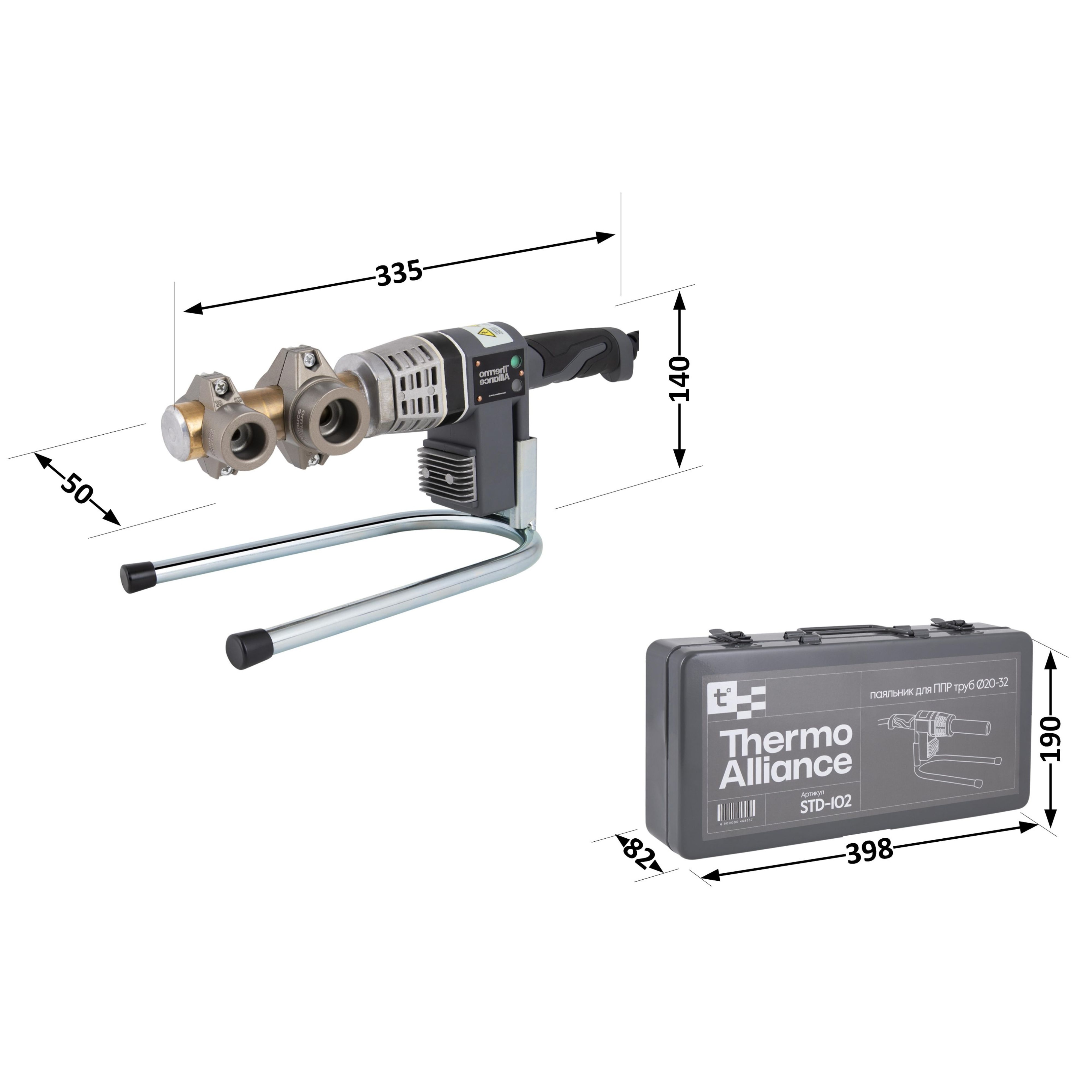 Паяльник для пластикових труб Thermo Alliance STD-102 Ø20-32 (автоматичний 700W)