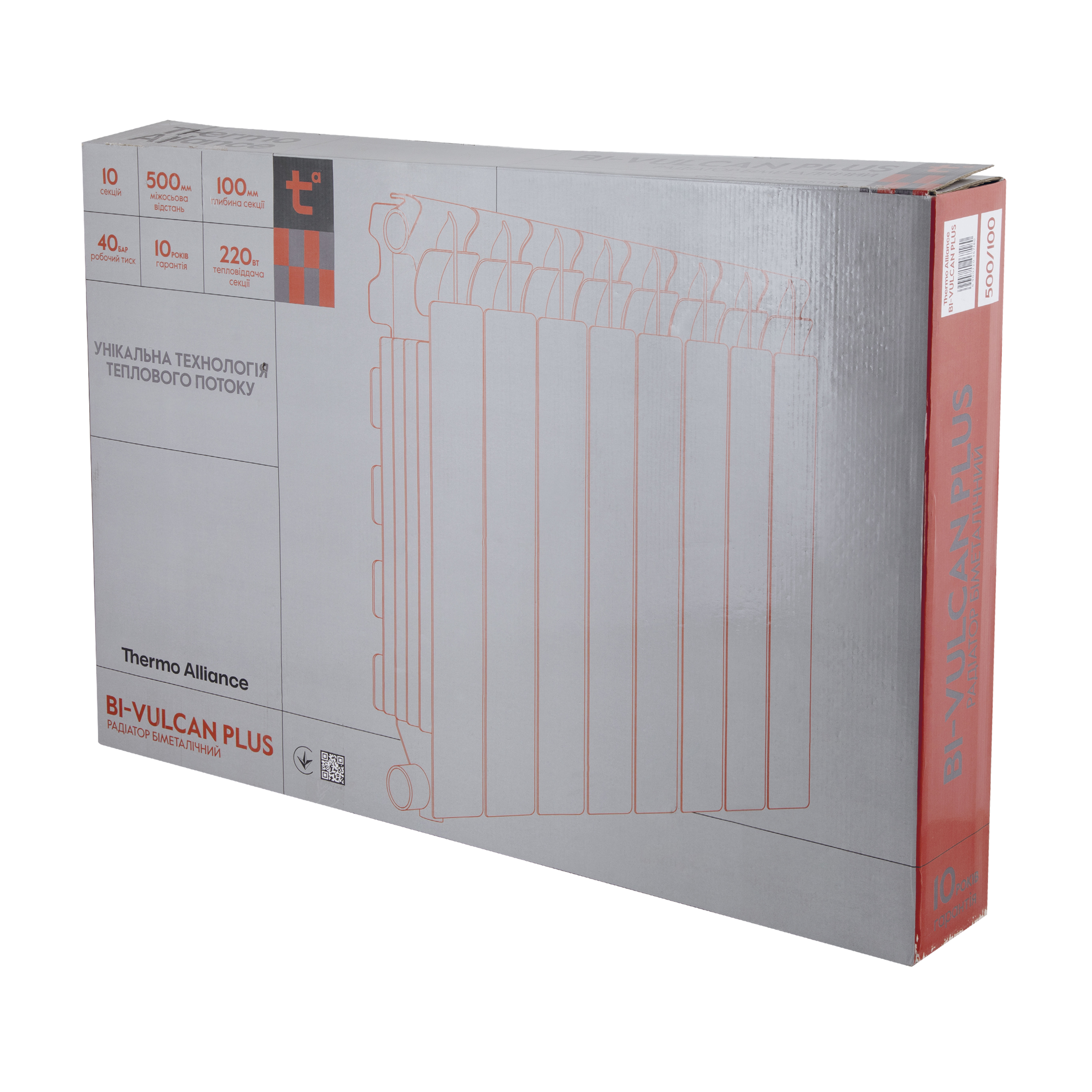 Радіатор біметалічний Thermo Alliance Bi-Vulcan PLUS 500/100 1,8 кг
