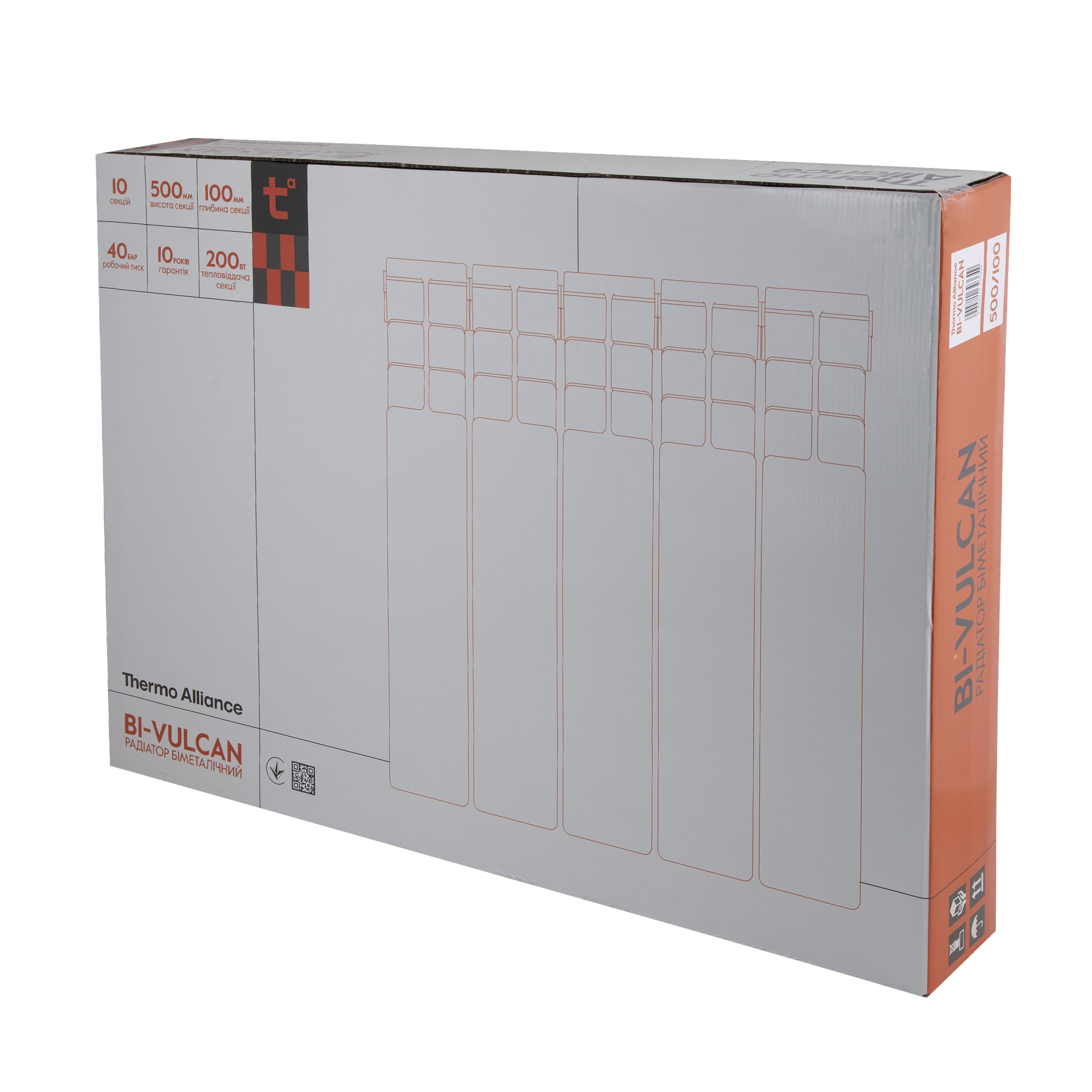 Радіатор біметалічний Thermo Alliance Bi-Vulcan 500/100 1,76 кг