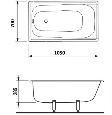 Ванна сталева Insana 105*70 SEDILE біла ( А0057299 )